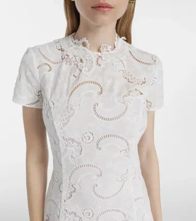 Oscar de la Renta Guipure lace midi dress | Thumbnail 4 Oscar de la Renta Guipure lace midi dress | Thumbnail 4