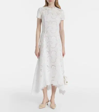 Oscar de la Renta Guipure lace midi dress | Thumbnail 5 Oscar de la Renta Guipure lace midi dress | Thumbnail 5