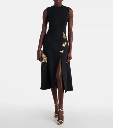 Oscar de la Renta Embellished wool-blend cocktail dress | Thumbnail 2 Oscar de la Renta Embellished wool-blend cocktail dress | Thumbnail 2