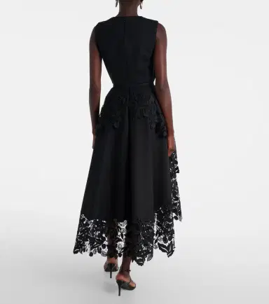 Oscar de la Renta Wool-blend and lace cocktail dress | Thumbnail 3 Oscar de la Renta Wool-blend and lace cocktail dress | Thumbnail 3