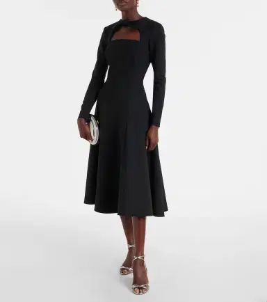Oscar de la Renta Cutout wool-blend cocktail dress | Thumbnail 2 Oscar de la Renta Cutout wool-blend cocktail dress | Thumbnail 2
