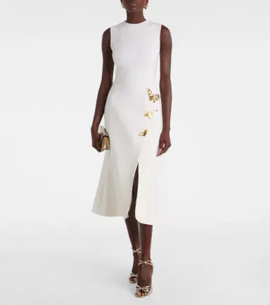 Oscar de la Renta Embellished wool-blend cocktail dress | Thumbnail 2 Oscar de la Renta Embellished wool-blend cocktail dress | Thumbnail 2