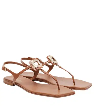 Roger Vivier Viv' By The Sea leather thong sandals | Thumbnail 1 Roger Vivier Viv' By The Sea leather thong sandals | Thumbnail 1