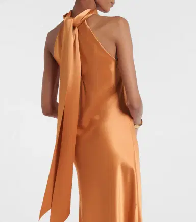 Galvan Sienna halterneck satin midi dress | Thumbnail 5 Galvan Sienna halterneck satin midi dress | Thumbnail 5