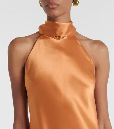 Galvan Sienna halterneck satin midi dress | Thumbnail 6 Galvan Sienna halterneck satin midi dress | Thumbnail 6