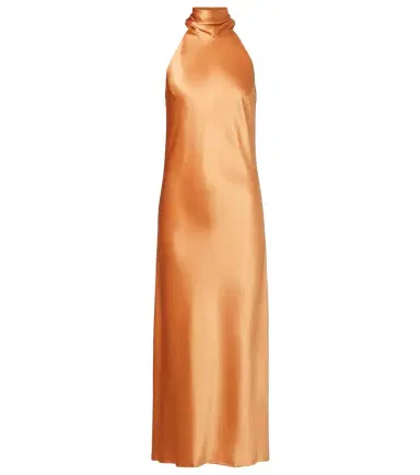 Galvan Sienna halterneck satin midi dress | Thumbnail 1 Galvan Sienna halterneck satin midi dress | Thumbnail 1