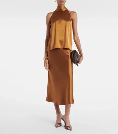 Galvan Sienna halterneck satin top | Thumbnail 3 Galvan Sienna halterneck satin top | Thumbnail 3