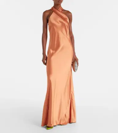 Galvan Pandora halterneck satin gown | Thumbnail 4 Galvan Pandora halterneck satin gown | Thumbnail 4