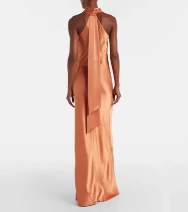 Galvan Pandora halterneck satin gown | Thumbnail 5 Galvan Pandora halterneck satin gown | Thumbnail 5