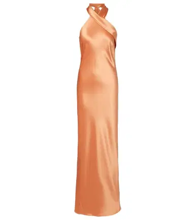 Galvan Pandora halterneck satin gown | Thumbnail 1 Galvan Pandora halterneck satin gown | Thumbnail 1