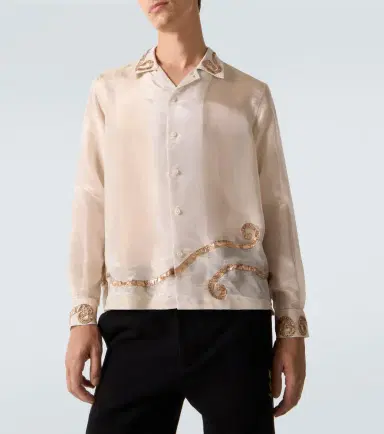 BODE Lido appliqué semi-sheer shirt | Thumbnail 3 BODE Lido appliqué semi-sheer shirt | Thumbnail 3