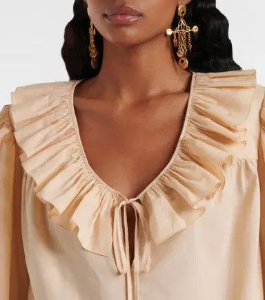 Chloe Chloé Ruffled cotton voile blouse | Thumbnail 6 Chloe Chloé Ruffled cotton voile blouse | Thumbnail 6