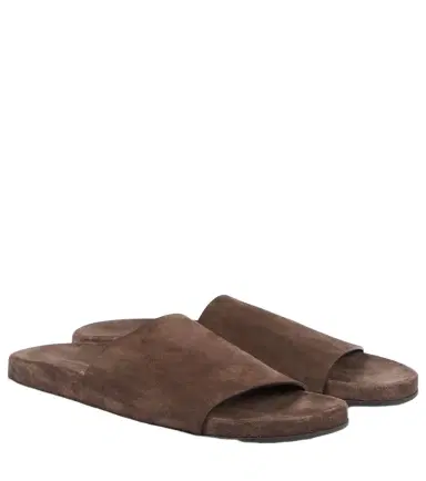 The Row Hugh suede slides | Thumbnail 1 The Row Hugh suede slides | Thumbnail 1