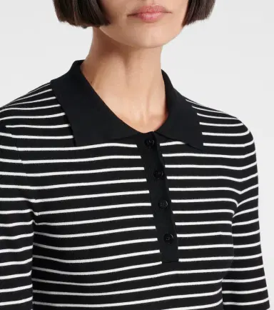 The Frankie Shop Giselle striped cropped polo shirt | Thumbnail 2 The Frankie Shop Giselle striped cropped polo shirt | Thumbnail 2