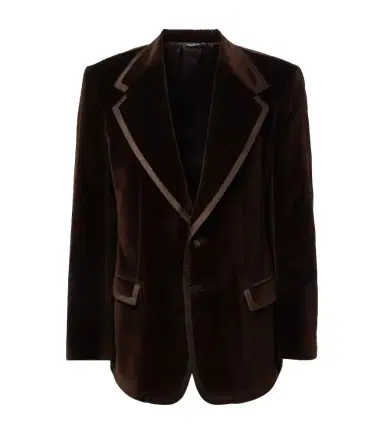 Dolce & Gabbana Cotton and silk velvet blazer | Thumbnail 1 Dolce & Gabbana Cotton and silk velvet blazer | Thumbnail 1