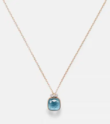 Pomellato Nudo Mini 18kt rose gold necklace with topaz and diamonds | Thumbnail 3 Pomellato Nudo Mini 18kt rose gold necklace with topaz and diamonds | Thumbnail 3