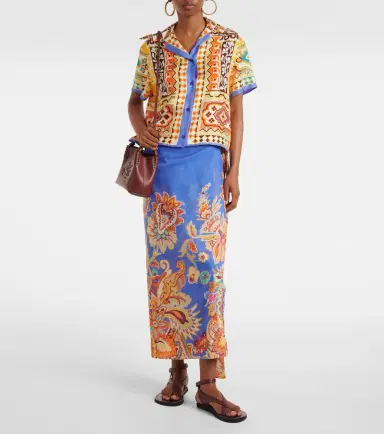 Etro Printed cotton and silk wrap skirt | Thumbnail 3 Etro Printed cotton and silk wrap skirt | Thumbnail 3