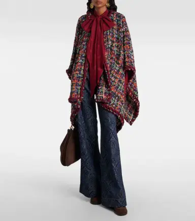 Etro Wool, mohair, and cotton-blend tweed cape | Thumbnail 2 Etro Wool, mohair, and cotton-blend tweed cape | Thumbnail 2