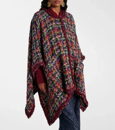 Etro Wool, mohair, and cotton-blend tweed cape | Thumbnail 6 Etro Wool, mohair, and cotton-blend tweed cape | Thumbnail 6