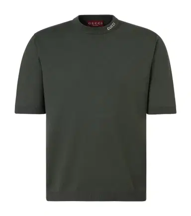 Gucci Logo silk and cotton T-shirt | Thumbnail 1 Gucci Logo silk and cotton T-shirt | Thumbnail 1