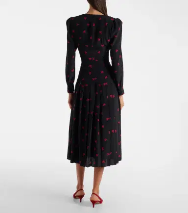 Alessandra Rich Bow-detail printed silk midi dress | Thumbnail 3 Alessandra Rich Bow-detail printed silk midi dress | Thumbnail 3