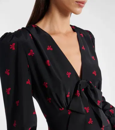 Alessandra Rich Bow-detail printed silk midi dress | Thumbnail 4 Alessandra Rich Bow-detail printed silk midi dress | Thumbnail 4