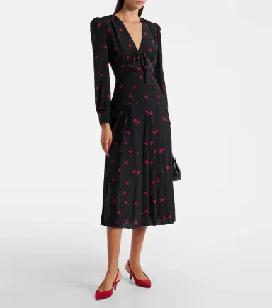 Alessandra Rich Bow-detail printed silk midi dress | Thumbnail 5 Alessandra Rich Bow-detail printed silk midi dress | Thumbnail 5