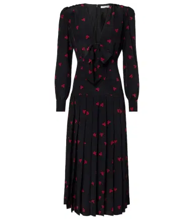 Alessandra Rich Bow-detail printed silk midi dress | Thumbnail 1 Alessandra Rich Bow-detail printed silk midi dress | Thumbnail 1