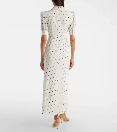 Alessandra Rich Polka-dot silk midi dress | Thumbnail 2 Alessandra Rich Polka-dot silk midi dress | Thumbnail 2
