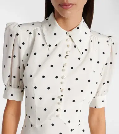 Alessandra Rich Polka-dot silk midi dress | Thumbnail 4 Alessandra Rich Polka-dot silk midi dress | Thumbnail 4