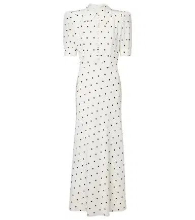 Alessandra Rich Polka-dot silk midi dress | Thumbnail 1 Alessandra Rich Polka-dot silk midi dress | Thumbnail 1