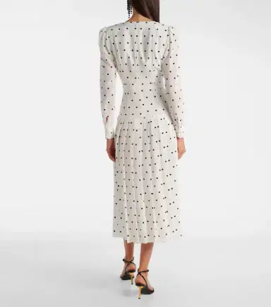 Alessandra Rich Polka-dot silk midi dress | Thumbnail 3 Alessandra Rich Polka-dot silk midi dress | Thumbnail 3