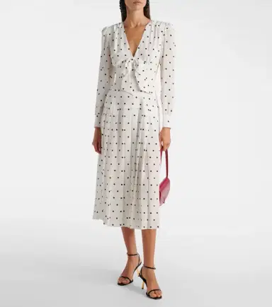 Alessandra Rich Polka-dot silk midi dress | Thumbnail 4 Alessandra Rich Polka-dot silk midi dress | Thumbnail 4