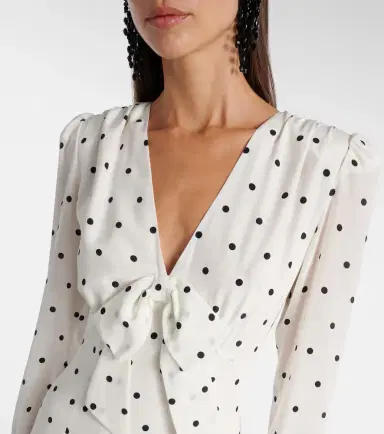Alessandra Rich Polka-dot silk midi dress | Thumbnail 6 Alessandra Rich Polka-dot silk midi dress | Thumbnail 6