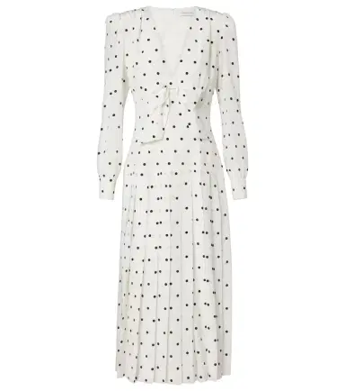 Alessandra Rich Polka-dot silk midi dress | Thumbnail 1 Alessandra Rich Polka-dot silk midi dress | Thumbnail 1