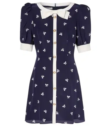 Alessandra Rich Bow-detail polka-dot silk minidress | Thumbnail 1 Alessandra Rich Bow-detail polka-dot silk minidress | Thumbnail 1