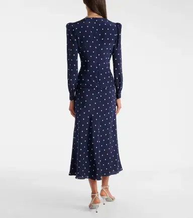 Alessandra Rich Polka-dot silk midi dress | Thumbnail 3 Alessandra Rich Polka-dot silk midi dress | Thumbnail 3