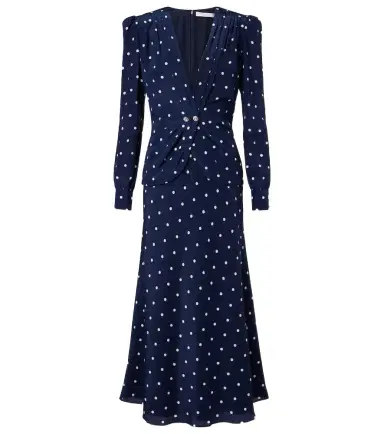 Alessandra Rich Polka-dot silk midi dress | Thumbnail 1 Alessandra Rich Polka-dot silk midi dress | Thumbnail 1