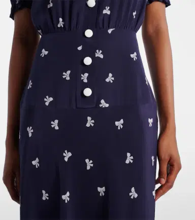 Alessandra Rich Printed silk midi dress | Thumbnail 2 Alessandra Rich Printed silk midi dress | Thumbnail 2