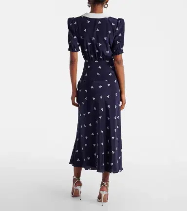 Alessandra Rich Printed silk midi dress | Thumbnail 3 Alessandra Rich Printed silk midi dress | Thumbnail 3