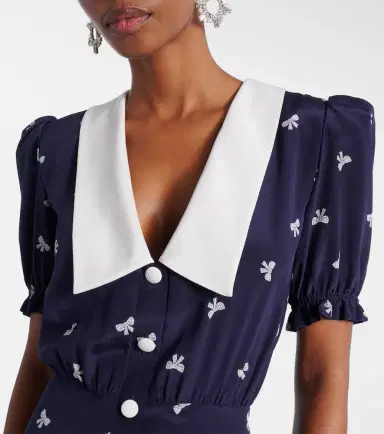 Alessandra Rich Printed silk midi dress | Thumbnail 5 Alessandra Rich Printed silk midi dress | Thumbnail 5
