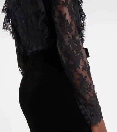 Alessandra Rich Lace and velvet gown | Thumbnail 5 Alessandra Rich Lace and velvet gown | Thumbnail 5