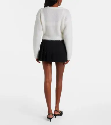 Alessandra Rich Embroidered mohair-blend cardigan | Thumbnail 3 Alessandra Rich Embroidered mohair-blend cardigan | Thumbnail 3