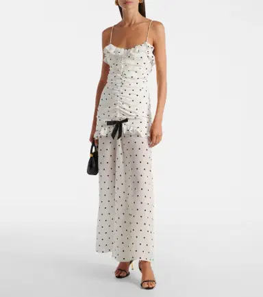 Alessandra Rich Ruched polka-dot silk maxi dress | Thumbnail 3 Alessandra Rich Ruched polka-dot silk maxi dress | Thumbnail 3