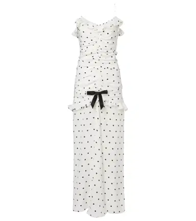 Alessandra Rich Ruched polka-dot silk maxi dress | Thumbnail 1 Alessandra Rich Ruched polka-dot silk maxi dress | Thumbnail 1