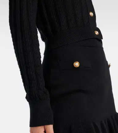 Alessandra Rich Pointelle cotton and cashmere cardigan | Thumbnail 3 Alessandra Rich Pointelle cotton and cashmere cardigan | Thumbnail 3