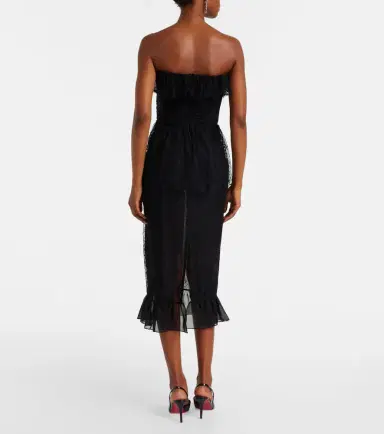 Alessandra Rich Lace and silk georgette bustier dress | Thumbnail 3 Alessandra Rich Lace and silk georgette bustier dress | Thumbnail 3
