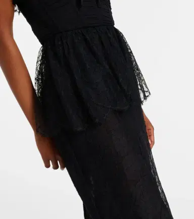 Alessandra Rich Lace and silk georgette bustier dress | Thumbnail 4 Alessandra Rich Lace and silk georgette bustier dress | Thumbnail 4