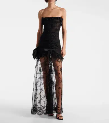 Alessandra Rich Bow-detail cotton-blend lace gown | Thumbnail 3 Alessandra Rich Bow-detail cotton-blend lace gown | Thumbnail 3