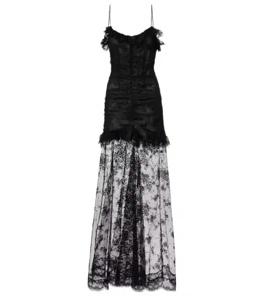 Alessandra Rich Bow-detail cotton-blend lace gown | Thumbnail 1 Alessandra Rich Bow-detail cotton-blend lace gown | Thumbnail 1
